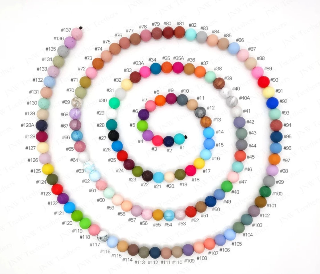 Runde Silikonperle 15mm Farbe #1 - #66 - mahina