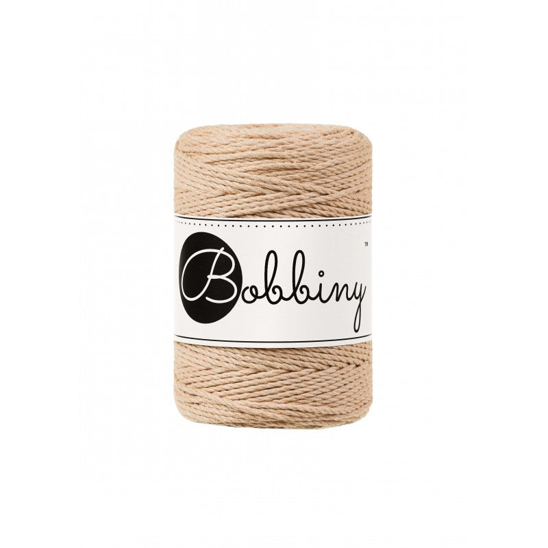 Bobbiny Makramee Garn 1,5mm 3ply Biscuit 100m - mahina