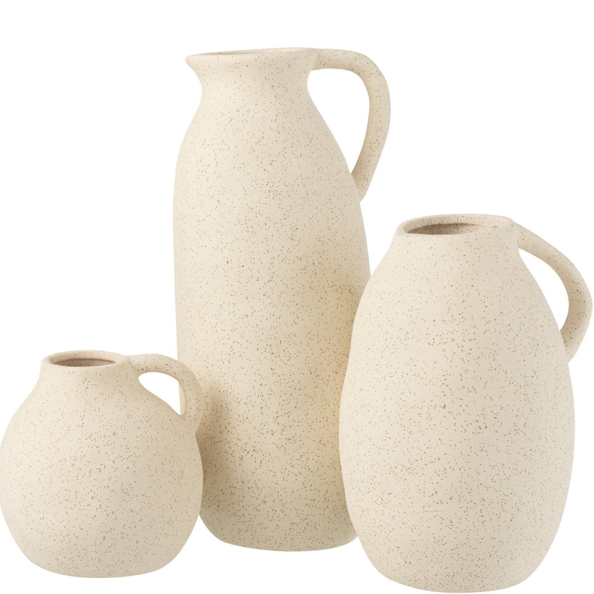 Handgemachte Vase "Toskana" in beige, verschiedene Größen - mahina