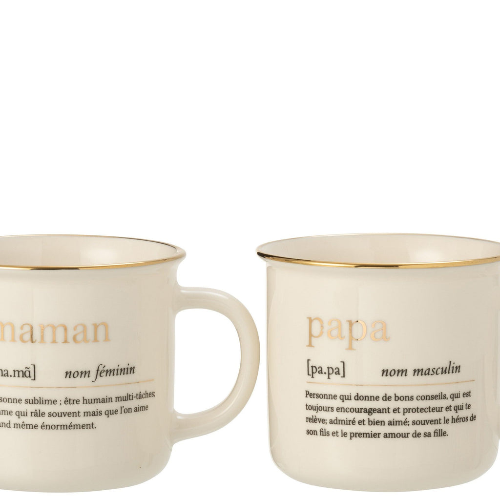 Tasse "Maman Papa" aus Keramik, 1 Stück - MAHINA