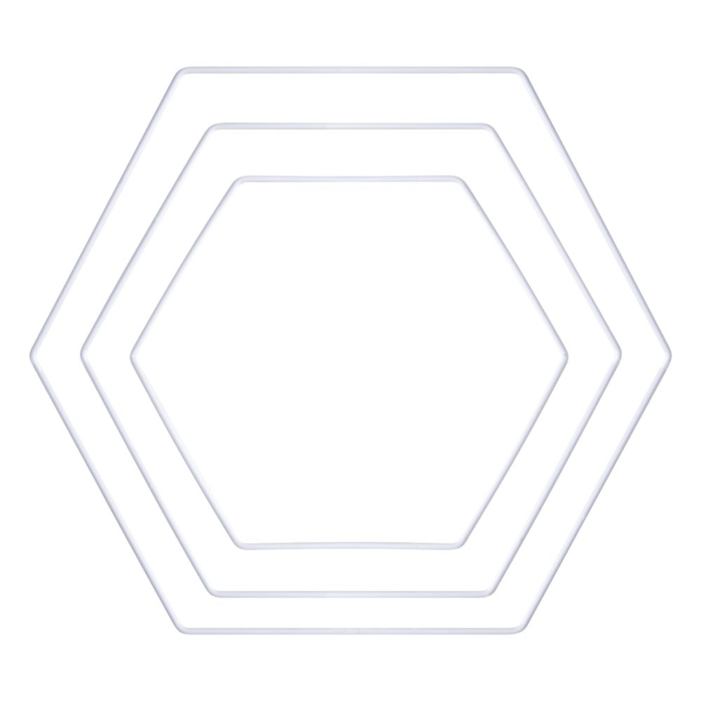 Metallring "Hexagon" in weiß, verschiedene Größen - mahina