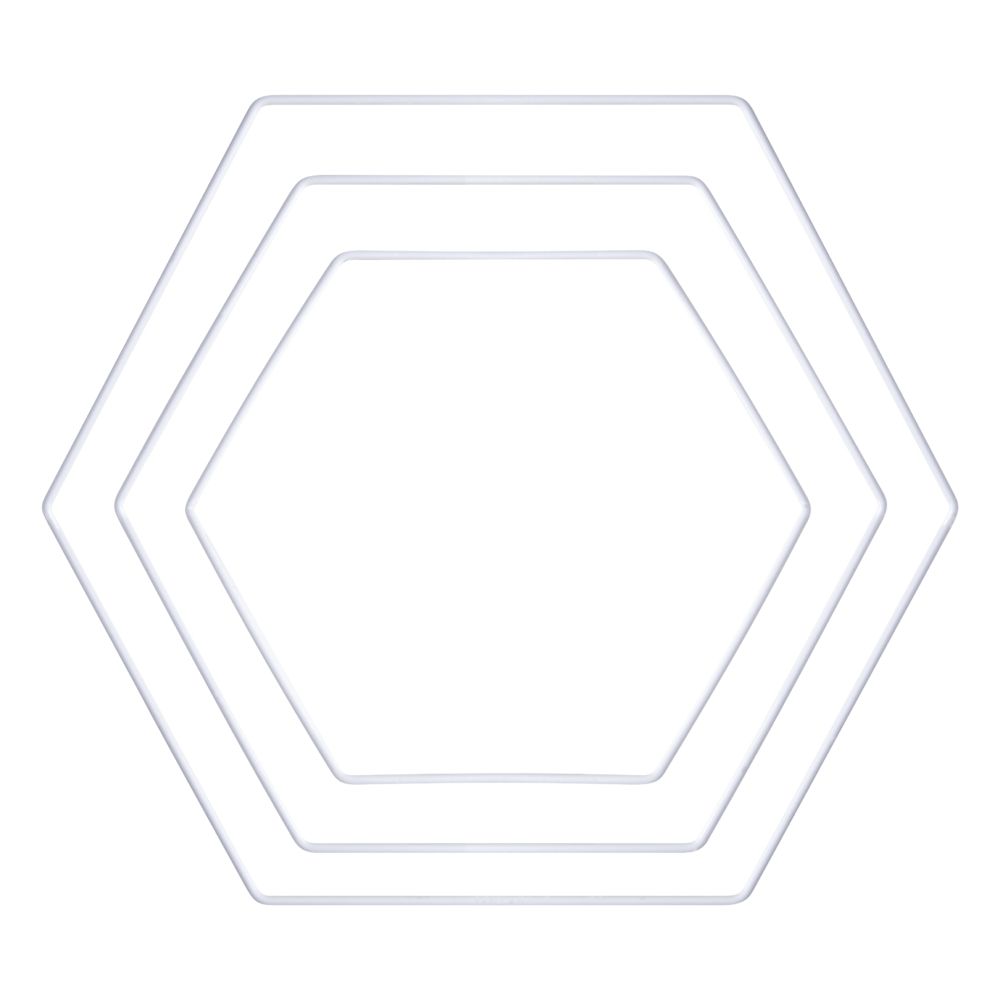 Metallring "Hexagon" in weiß, verschiedene Größen - MAHINA