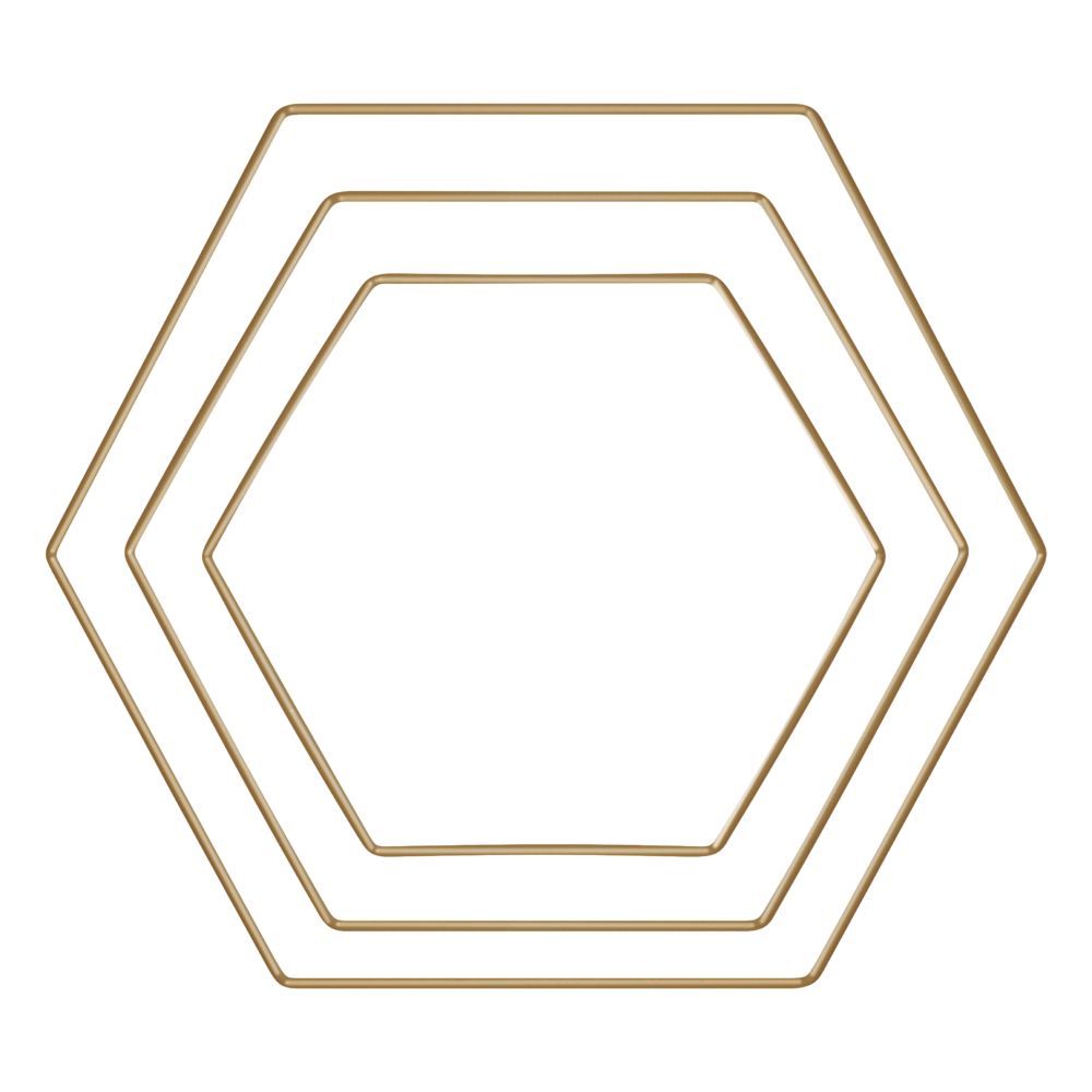 Metallring "Hexagon" in gold, verschiedene Größen - MAHINA