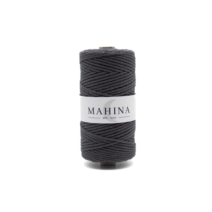 MAHINA Garn 2mm geflochten Anthrazit 150m - mahina