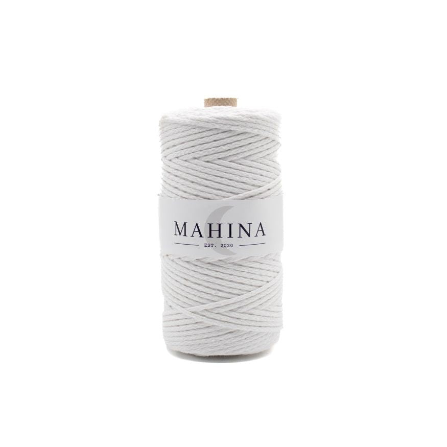 MAHINA Garn 2mm geflochten Weiß 150m - mahina