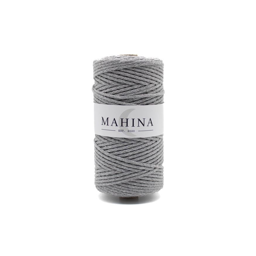 MAHINA Garn 2mm geflochten Hellgrau 150m - mahina