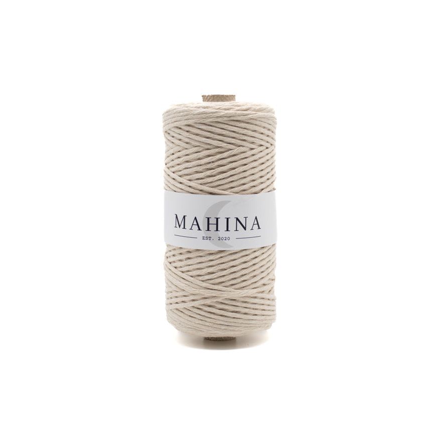 MAHINA Garn 2-3mm gezwirnt Natur 150m - mahina