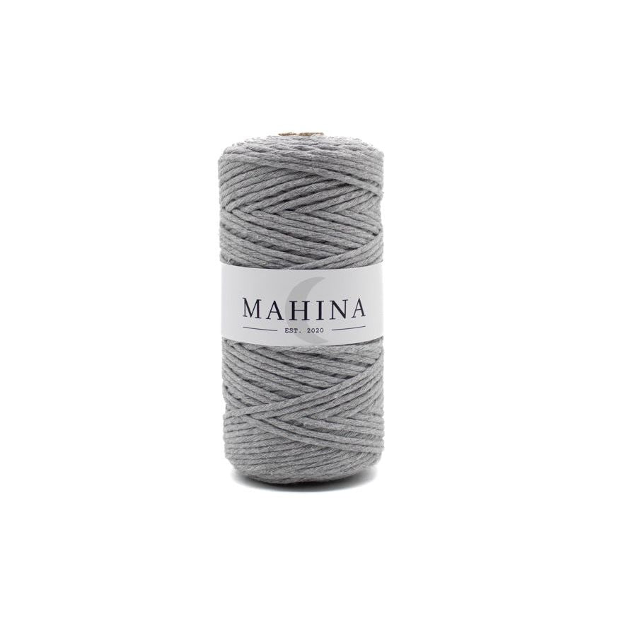 MAHINA Garn 2-3mm gezwirnt Hellgrau 150m - mahina