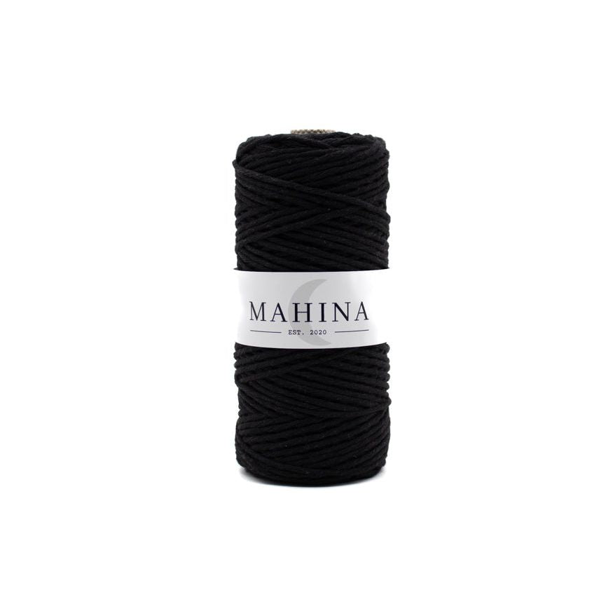 MAHINA Garn 2-3mm gezwirnt Schwarz 150m - mahina