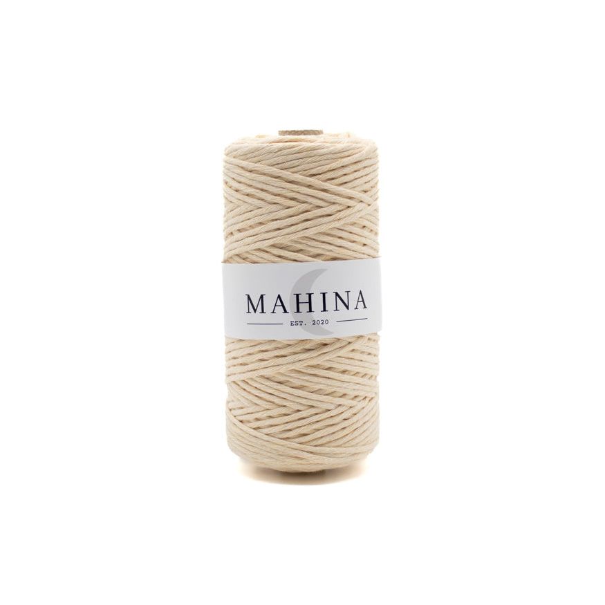 MAHINA Garn 2-3mm gezwirnt Vanille 150m - MAHINA