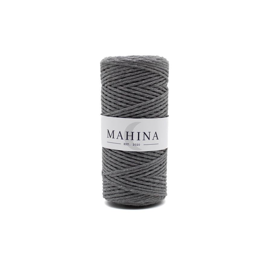 MAHINA Garn 2-3mm gezwirnt Mittelgrau 150m - mahina