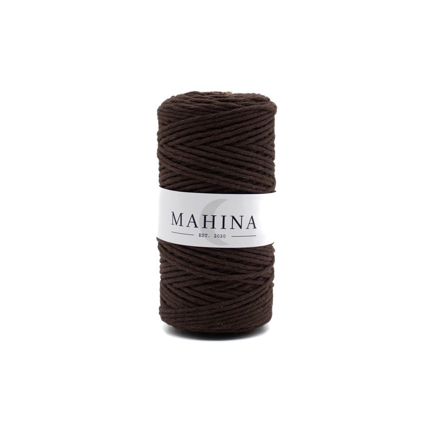 MAHINA Garn 2-3mm gezwirnt Schokobraun 150m - mahina