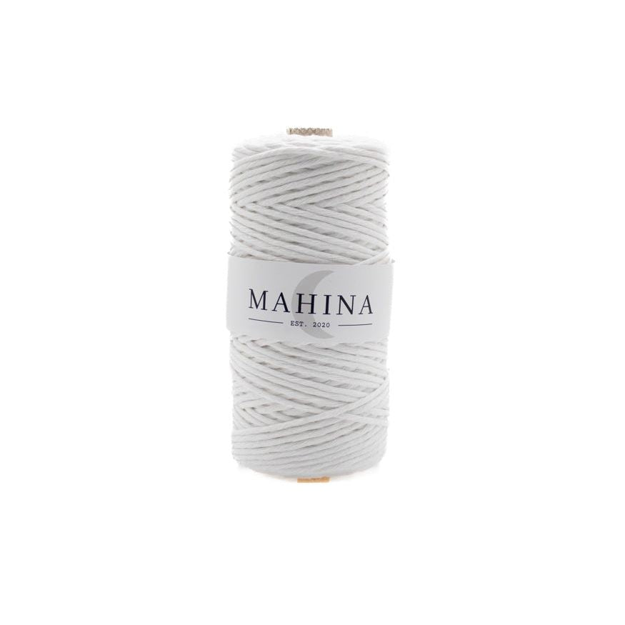 MAHINA Garn 2-3mm gezwirnt Weiß  150m - mahina