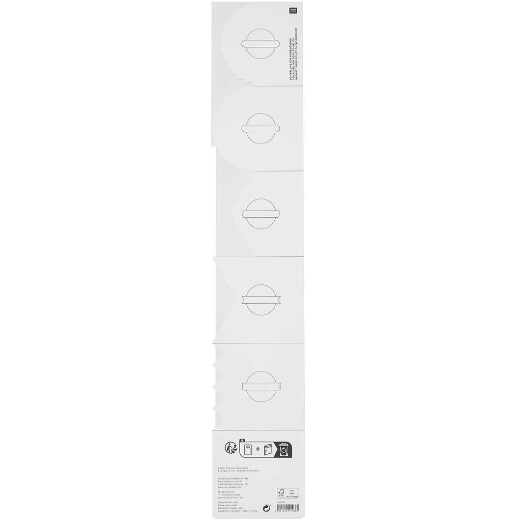 Papierstreifen in weiß 7x42cm, 3 Stück - MAHINA