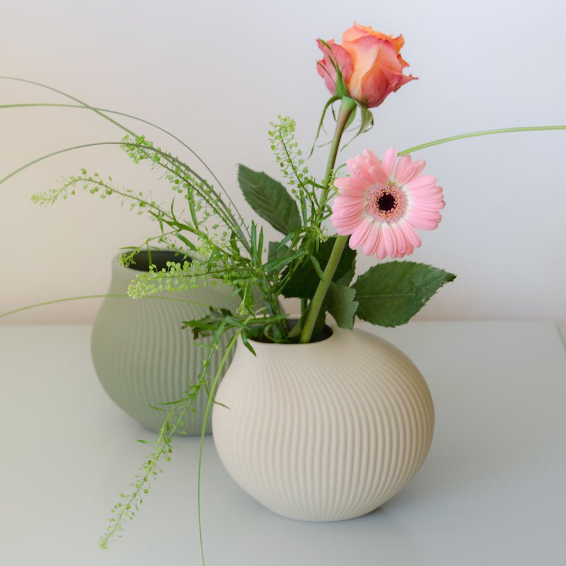 Runde Vase "Emilia" in beige - MAHINA