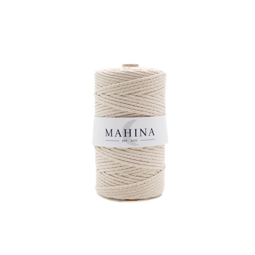 MAHINA Garn 3mm geflochten Natur 150m - mahina
