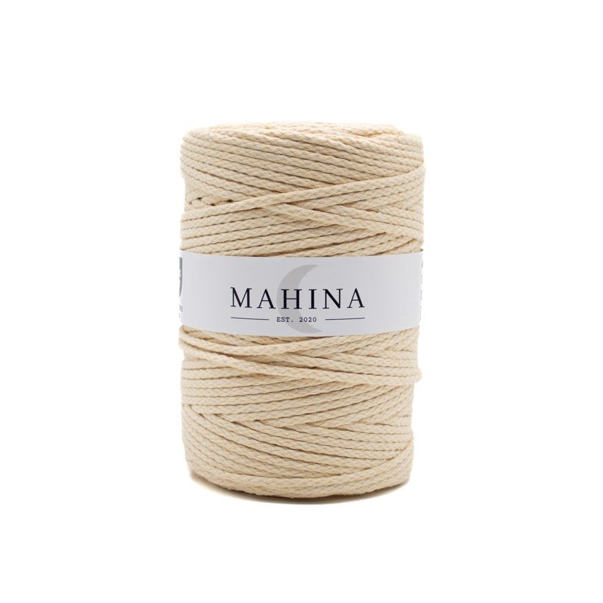 MAHINA Garn 4mm geflochten Vanille 200m - mahina