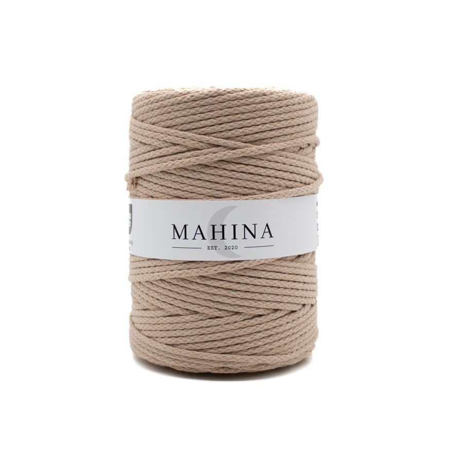 MAHINA Garn 4mm geflochten Beige 200m - MAHINA