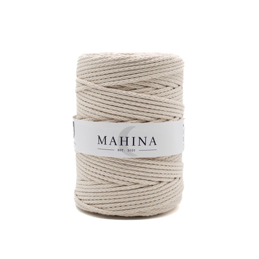 MAHINA Garn 4mm geflochten Natur 200m - mahina