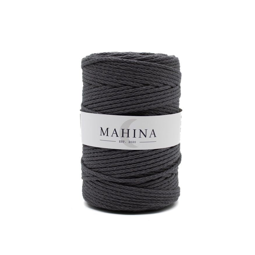 MAHINA Garn 4mm geflochten Anthrazit 200m - mahina