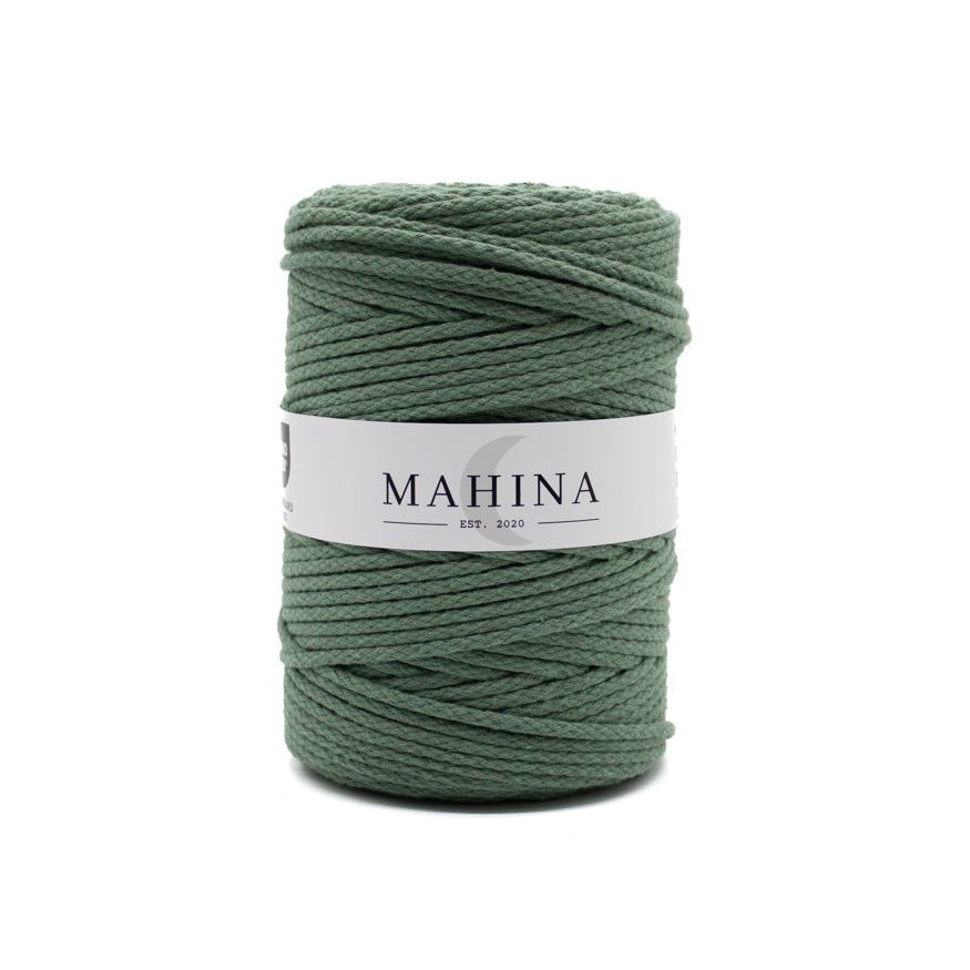 MAHINA Garn 4mm geflochten Jadegrün 200m - mahina