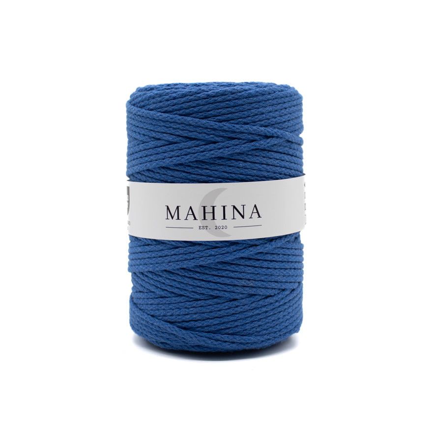 MAHINA Garn 4mm geflochten Royalblau 200m - mahina