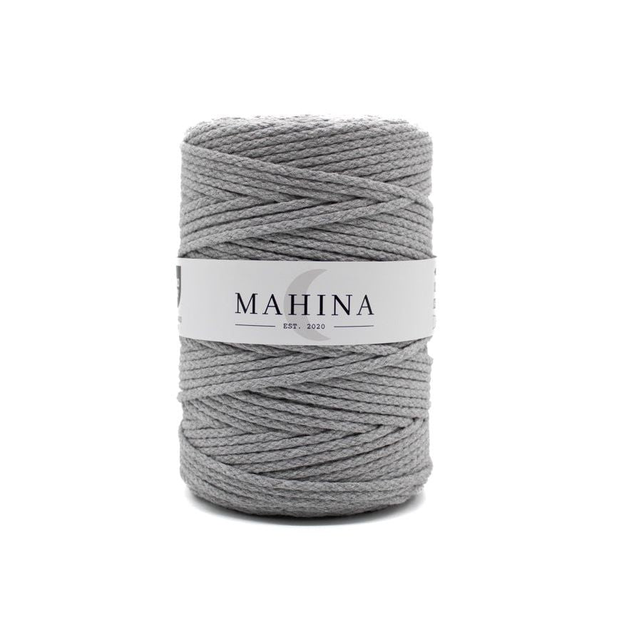 MAHINA Garn 4mm geflochten Hellgrau 200m - mahina