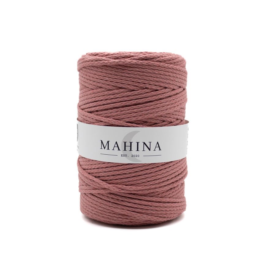 MAHINA Garn 4mm geflochten Altrosa 200m - mahina