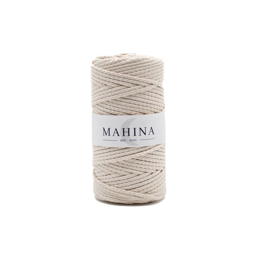 MAHINA Garn 4mm geflochten Natur 100m - mahina