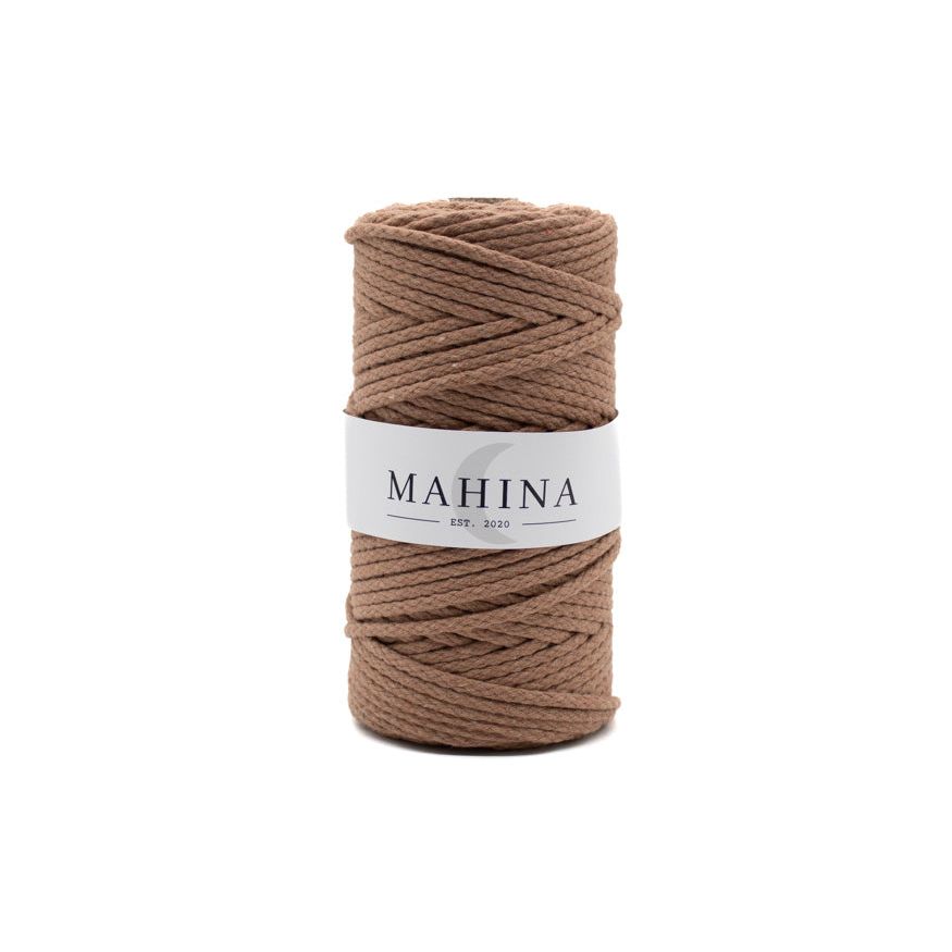 MAHINA Garn 4mm geflochten Teddybraun 100m - MAHINA