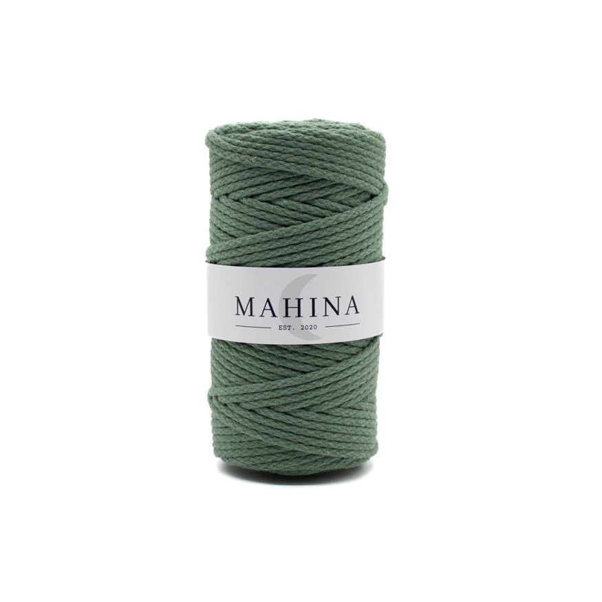MAHINA Garn 4mm geflochten Jadegrün 100m - mahina