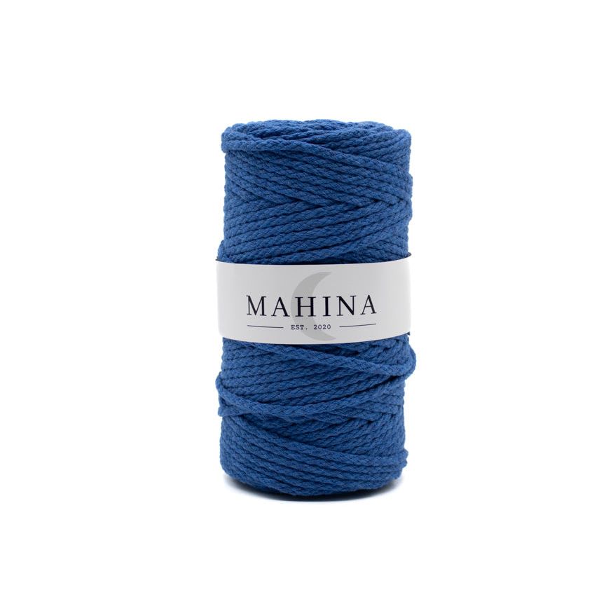 MAHINA Garn 4mm geflochten Royalblau 100m - mahina
