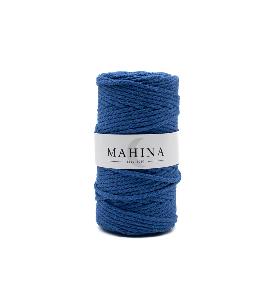 MAHINA Garn 4mm geflochten Royalblau 100m - MAHINA