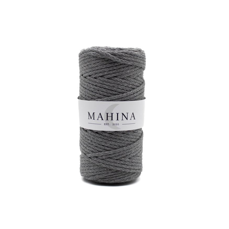 MAHINA Garn 4mm geflochten Mittelgrau 100m - mahina