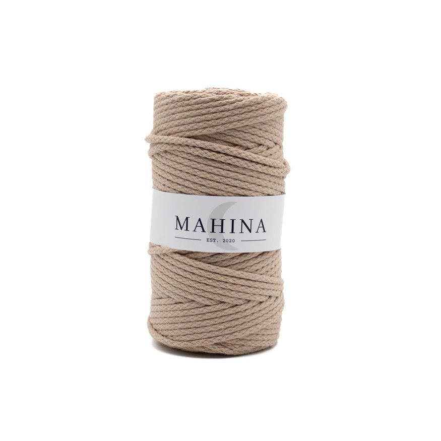 MAHINA Garn 4mm geflochten Beige 100m - mahina