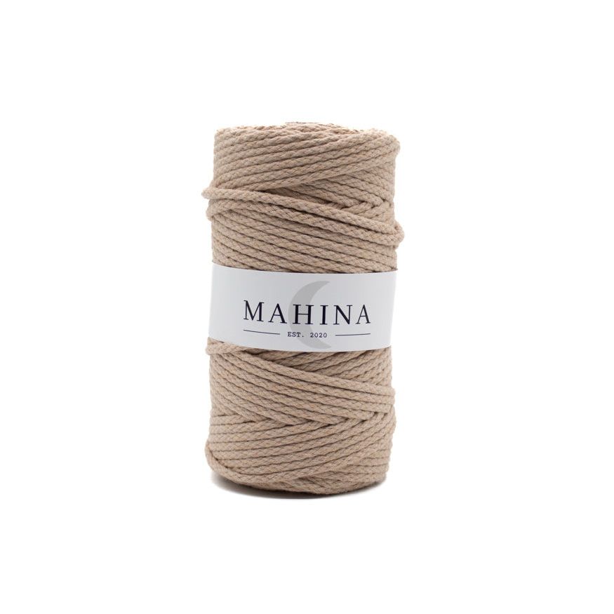 MAHINA Garn 4mm geflochten Beige 100m - MAHINA