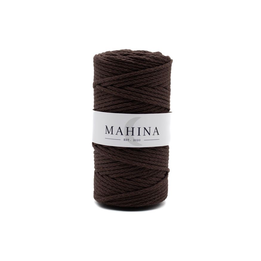 MAHINA Garn 4mm geflochten Schokobraun 100m - mahina