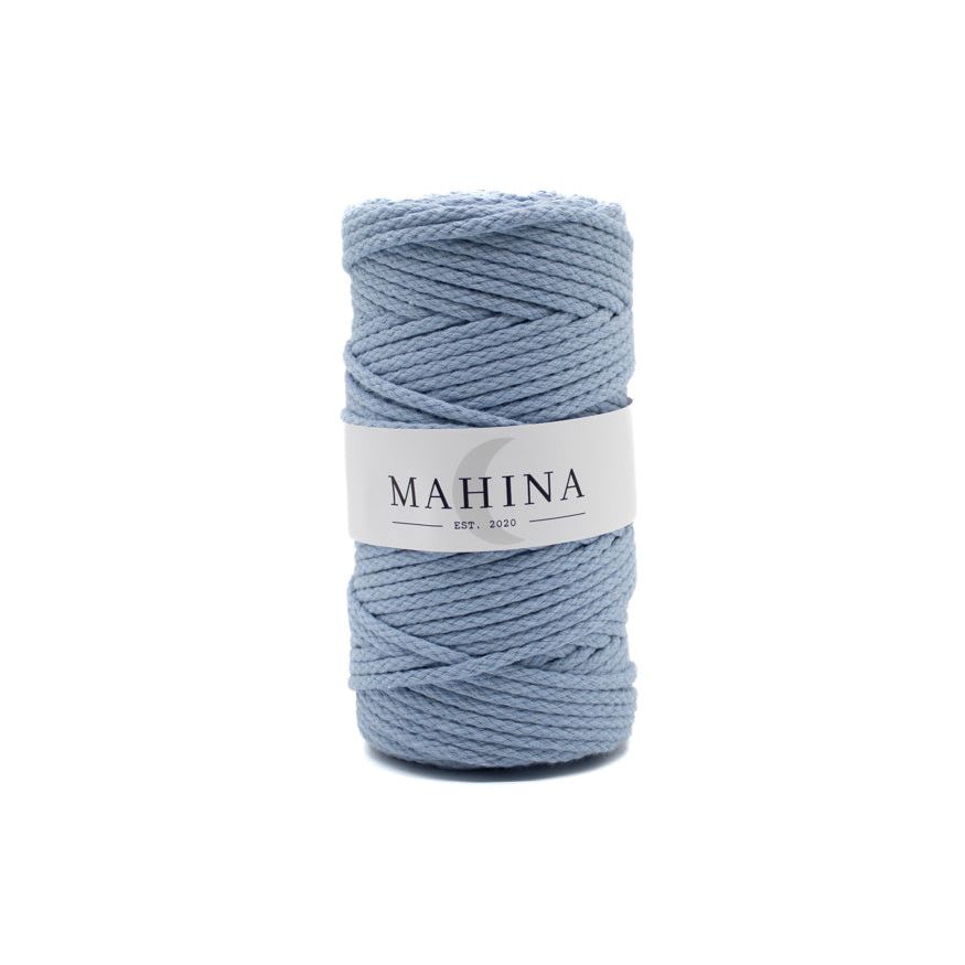 MAHINA Garn 4mm geflochten Hellblau 100m - MAHINA