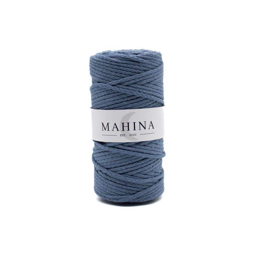 MAHINA Garn 4mm geflochten Jeans 100m - mahina