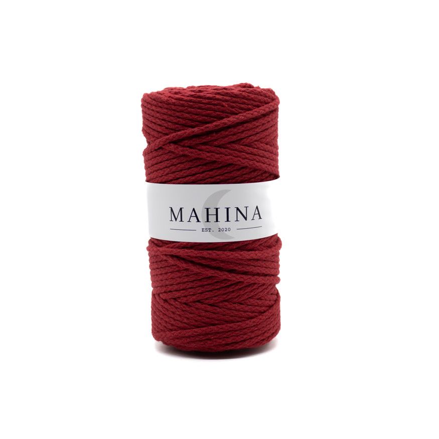 MAHINA Garn 4mm geflochten Purpurrot 100m - mahina