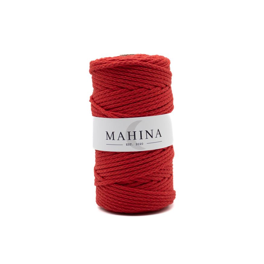 MAHINA Garn 4mm geflochten Feuerrot 100m - mahina