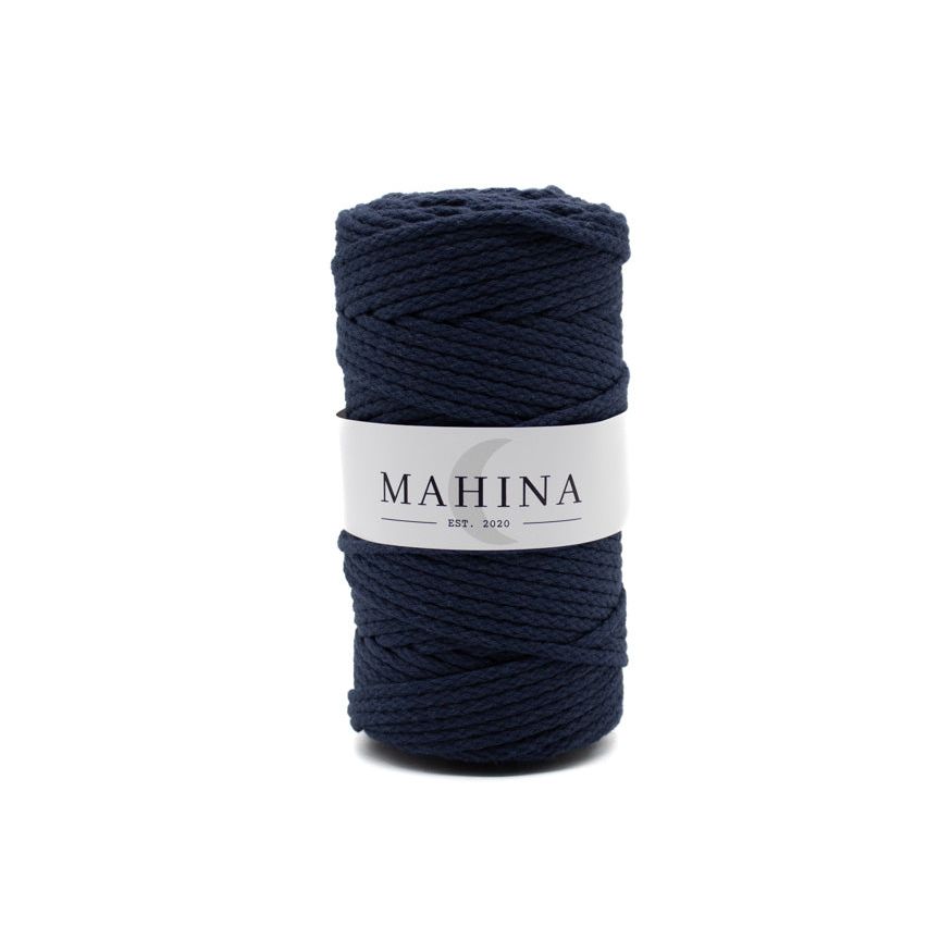 MAHINA Garn 4mm geflochten Marineblau 100m - mahina