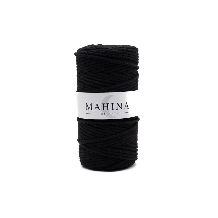 MAHINA Garn 4mm gezwirnt Schwarz 100m - mahina