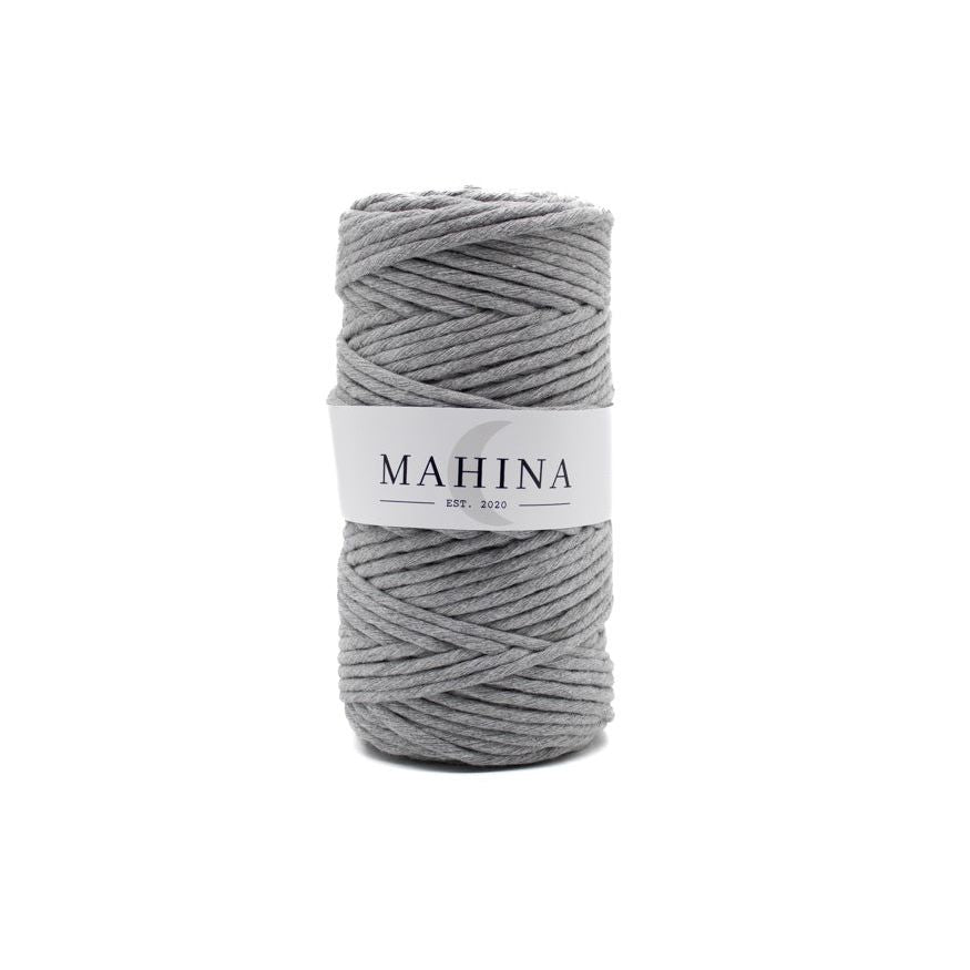 MAHINA Garn 4mm gezwirnt Hellgrau 100m - mahina