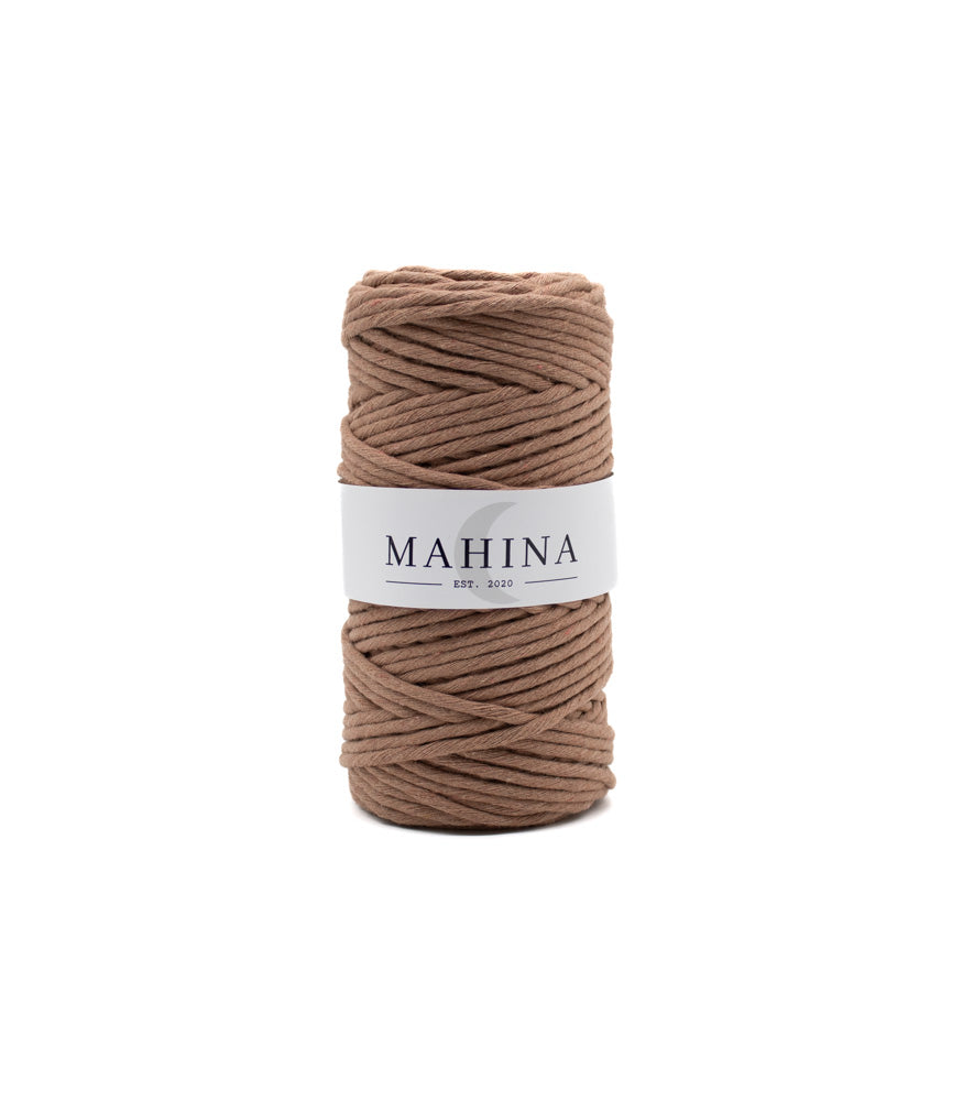 MAHINA Garn 4mm gezwirnt Teddybraun 100m - mahina