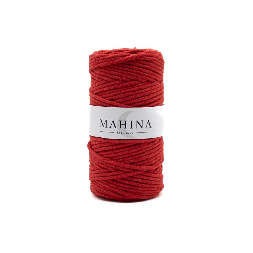 MAHINA Garn 4mm gezwirnt Feuerrot 100m - mahina