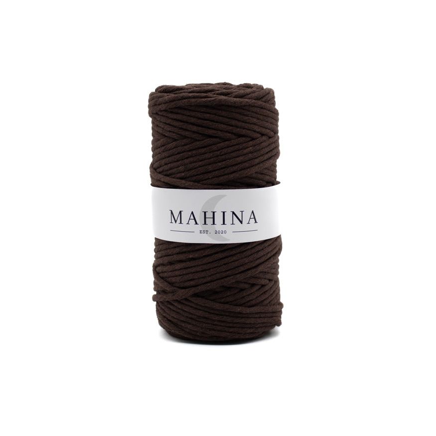 MAHINA Garn 4mm gezwirnt Schokobraun 100m - mahina