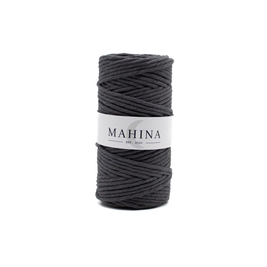 MAHINA Garn 4mm gezwirnt Anthrazit 100m - mahina
