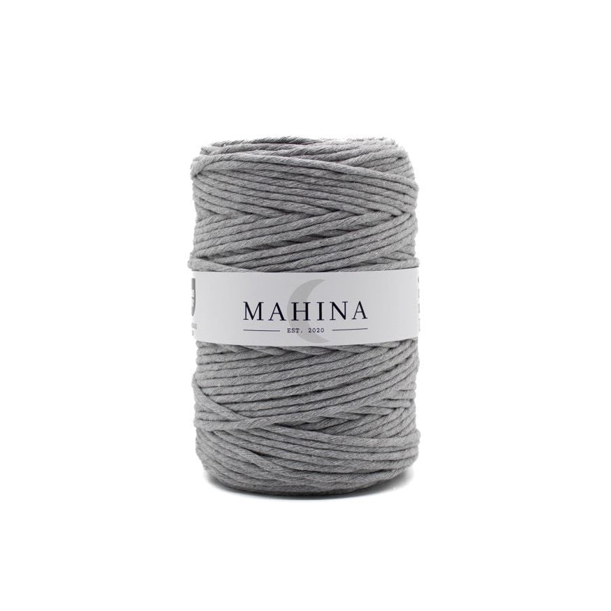 MAHINA Garn 4mm gezwirnt Hellgrau 200m - mahina