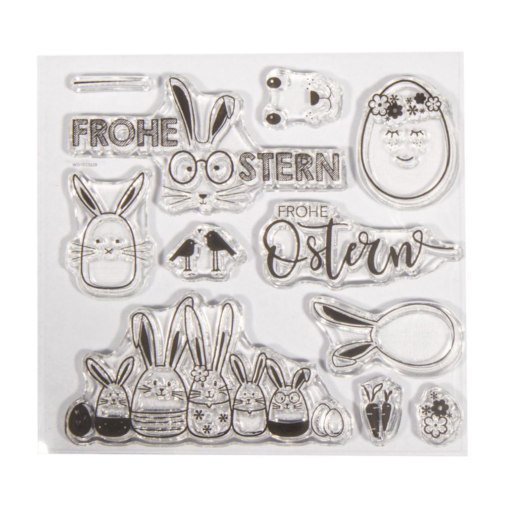 Clear Stamps "Frohe Ostern", 11 Motive - MAHINA